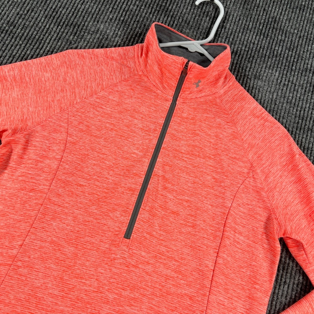 Under Armour HeatGear Pullover Shirt Womens Medium Coral Long Sleeve Trainingโ